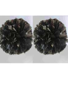 2 piezas de pompones de alta densidad mate de extra grande, pelotas de pompones de porristas con mango de doble cabeza, pompones de porristas de baloncesto, pompones de unicolor reutilizables y de retazos, accesorios de baile y actuación a gran escala para competiciones deportivas, adecuados para competiciones profesionales de porristas con pompones de doble cabeza - Multicolor - Ver 32