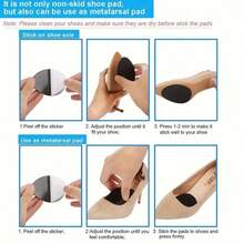 1/3pairs Non-Slip Shoe Pads For Bottom Of Shoes, Rubber Self Adhesive Anti-Slip Shoe Grips Stickers, High Heels Non-Skid Sole Protector, For Women Sandals Women Pumps White Heels - Black - View 11