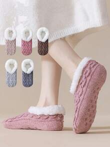 Slipper Fuzzy Socks For Women, Fluffy Winter Thick Warm & Cozy Low Socks With Non Slip Grip - Super Soft Sleep Socks - Multicolor - View 6