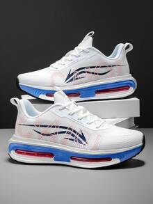 L.S.W.P Men's Running Shoes, Featuring Breathable Mesh Design For Maximum Comfort. Outdoor Shock-Absorbing Running Shoes With High-Rebound Cushioning Technology For Smooth And Comfortable Running, Enhanced Support, Fashionable White Design Suitable For Sports Performance And Everyday Wear