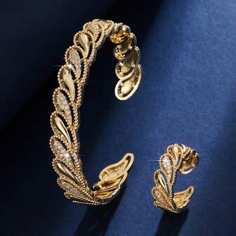 2pcs Elegant Classic Jewelry Set - Ring & Bracelet