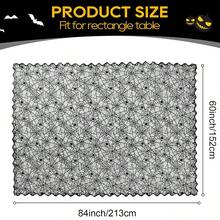Mantel rectangular de telaraña para Halloween, ideal para decorar fiestas navideñas en casa. - Negro - Ver 7