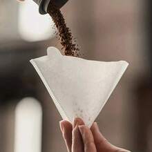 80 piezas Filtros de café en forma de cono, papeles de filtro de café en forma de cono para 1-4 tazas, adecuados para oficina, camping, exterior, hogar, cocina, restaurante y uso en cafetería/bar