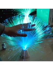LED Fiber Optic Lamp, Automatic Color Changing, Novelty Decorative Light, Indoor Atmosphere Lamp, Powered By 3 AA Batteries, Suitable For Birthday Decoration, Party Decoration, Yard Lighting, Christmas Decoration - Silver - View 4
