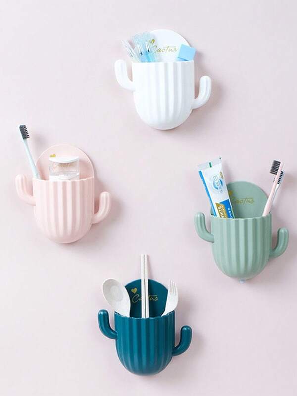 1 Stück kreative Zahnbürstenhalterung zum Aufhängen, süßer Cartoon Badezimmer Zahnbürsten- und Zahnpastahalter, ohne Bohren erforderlich