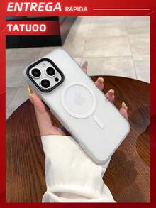 1 Piece Magnetic Induction Slim Phone Case,Translucent Matte Drop Protection Case,Compatible With IPhone 15/15Pro/15Promax - White - View 4