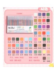 闪光凝胶笔套装，8/12/18/24/36/48色闪亮凝胶墨水笔，1.0毫米细尖闪光笔，适用于涂色、绘画、剪贴簿、日记和卡片制作 - 套裝 - 查看 9