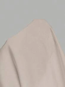 Parte superior sencilla de diseño con hombros descubiertos de unicolor, uso casual diario para mujeres - Marrón - Ver 7