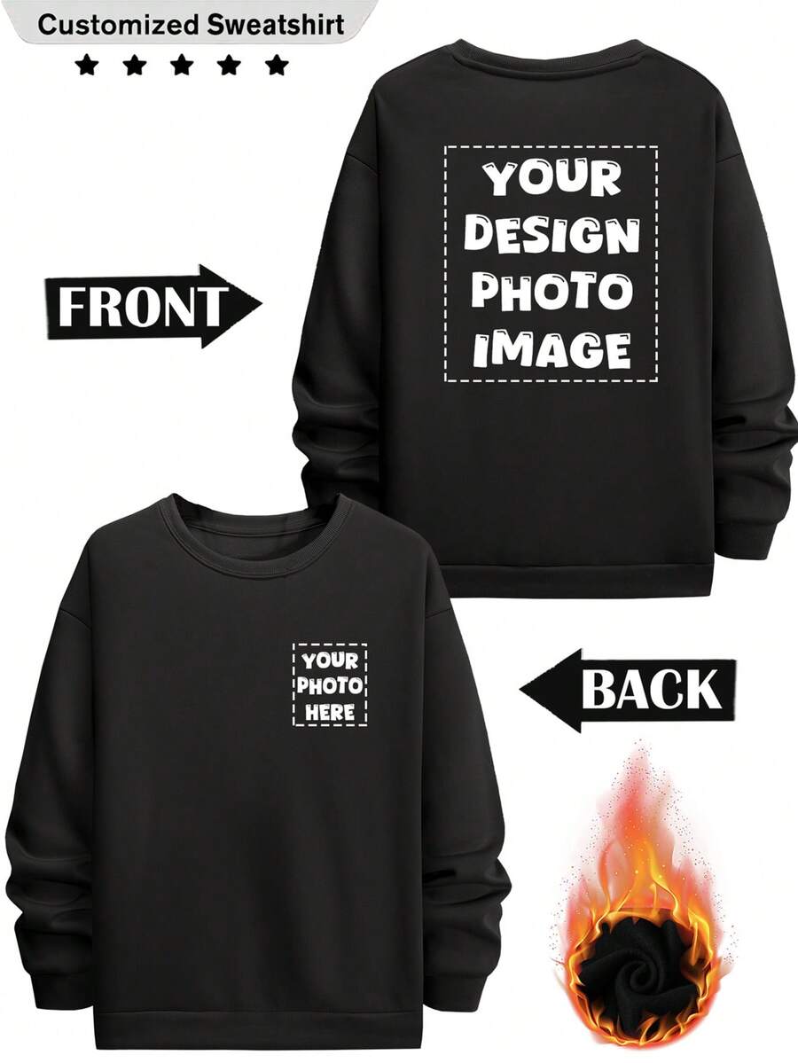 Áo nỉ chui đầu unisex tùy chỉnh - Tải lên thiết kế, hình ảnh, ảnh chụp hoặc ảnh ghép của riêng bạn để tạo ra một chiếc áo nỉ chui đầu in cá nhân hóa, phù hợp cho các cặp đôi, trò đùa, quà tặng bất ngờ, hoạt động xây dựng đội nhóm công ty, tiệc tùng, đồng phục công sở tùy chỉnh. Tuyệt vời cho bạn trai, gia đình, bạn bè, quà sinh nhật, quà tặng ngày lễ, Ngày Valentine, kỷ niệm, quà tặng tùy chỉnh, phong cách công sở hàng ngày. - màu đen - Xem 1