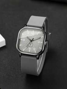 1pc Square Business Casual Outdoor Luxury Alloy Couple Quartz Watch With Stainless Steel Band, Suitable For Night Fishing, Adventure, Students, Casual Wristwatch - Multicolor - View 16