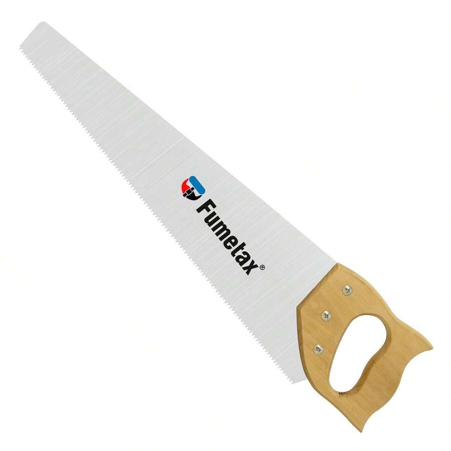 Serrucho Carpintero Fumetax 18" | Sierra Manual Profesional con Mango de MADERA | Esencial para Bricolaje y Cortes de Madera DIY - Plateado - Ver 1