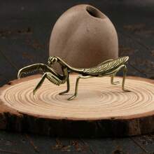 A Brass Mantis Trinket, Tea Pet Solid Copper Insect Bronze Miniature Sculpture Copper Art Trinket - Brass Mantis - View 4