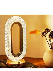 luz de lujo creativo touch cristal lampara de mesa tecnologia tactil luz LED cristal decorativa diseño lujoso regulable intensidad ambiente escritorio sala noche regalo elegante hogar hotel oficina iluminacion ambiental y efecto cristal brillante - Multicolor - Ver 5