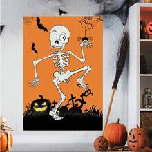 Juego de fiesta de Halloween "Pega los ojos en el Sr. Hueso", con póster de esqueleto y 24 pegatinas de ojos, que se puede usar como suministros y juego de fiesta de Halloween
