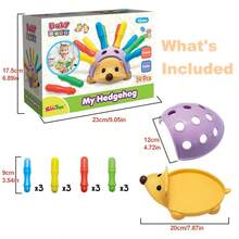 14pcs Learning Spike The Fine Motor Hedgehog, Ages 1-2 Age Fine Motor And Sensory Toy, Educational Toys For Toddlers, Kids Toys, Newborn Baby Items For Boys/Girls, Birthday/Halloween/Christmas Gifts - Màu tím hoa cà - Xem 7