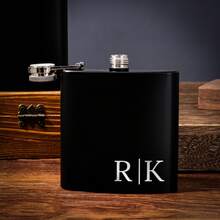 Personalized Men's Flasks, Custom Flask, Black Portable Flasks, Best Man Flasks, Wedding Party Favors, 1pc , Ideal Gift For Him, Boyfriend, Dad, Friends, Anniversaries, Valentine's Day, Father's Day Gift, Graduation, Unique Gift, Groomsmen Proposal - Black - View 10