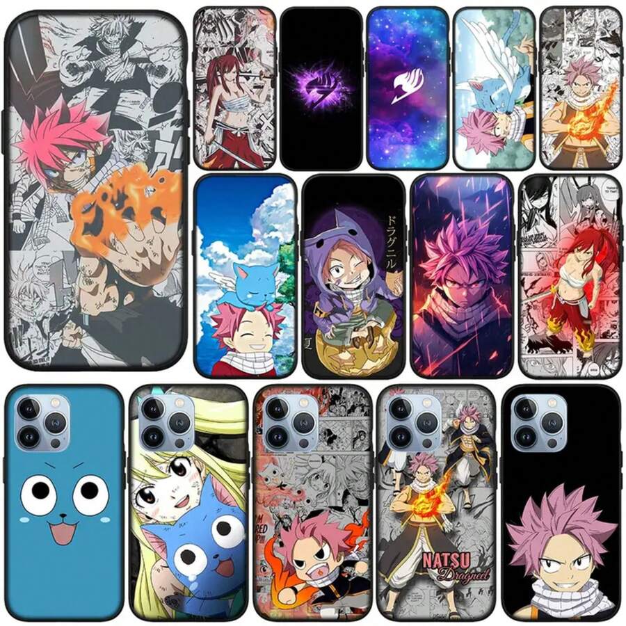 Custodia per telefono con motivo di fate di Fairy Tail, compatibile con Apple 15, 14, 14 Plus, 13, 12, 12 Mini, Pro, Max, XR, 13 Pro, 14+, 15+, in morbido materiale, compatibile anche con Galaxy S17, S17 Pro, S17 Pro Max