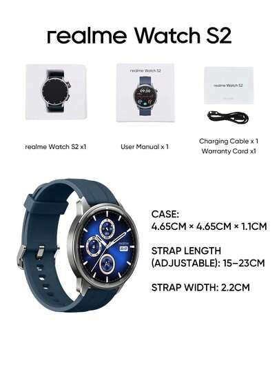 Realme S2 Watch, 1.43" AMOLED Display, IP68 Dust Water Resistance, Customisable Horloge Faces, AI Customised Health Tracking, Super Engine Upto 20 Days Battery Smartwatch view 7