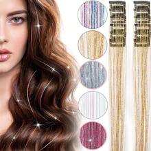 12 件套 BB 夹金属丝发饰 20 英寸闪光金属丝发夹 耐热假发 闪亮仙女发饰 - 彩色 - 查看 2