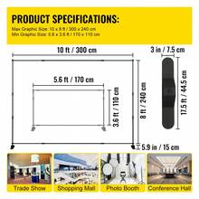 10x8ft Backdrop Banner Stand, Adjustable Height & Width, Last Step & Repeat For Trade Show Wall Display Photo Booth Background - 10 X 8 Pies - View 7