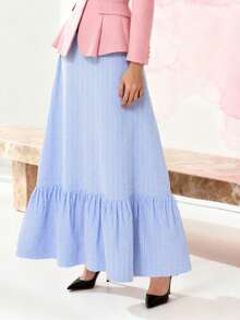 Ladies' Elegant Temperament Half Skirt - Blue - View 2