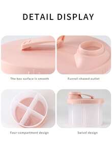KUNT 1pc 3/4 Compartment Portable Rotating Milk Powder Box, Single Layer, Dual-Use, 4 Compartments, Multi-Style Milk Powder Box For Separating And Storing Milk Powder, Snacks, Tea, Dried Fruit, Rotating Plastic Storage Box, Baby Milk Powder Box