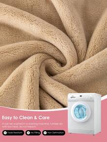 1 pieza Manta de franela de doble cara, manta suave y esponjosa para todas las estaciones, cálida y cómoda, lavable a máquina, para ropa de cama del hogar y ropa de cama de dormitorio universitario, certificada Oeko-Tex, color caqui