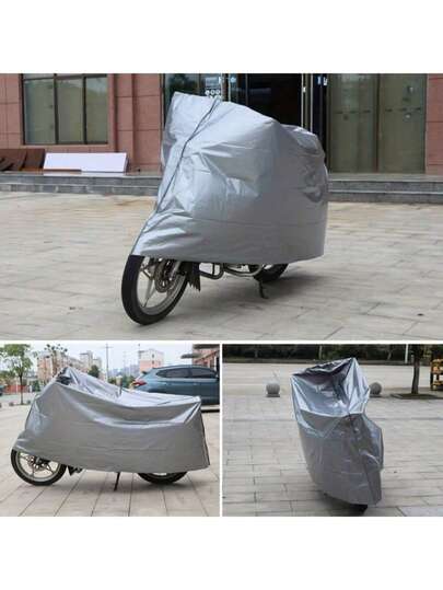 غطاء للدراجة النارية والدراجة الهوائية، طبقة واحدة، مقاوم للماء والأشعة فوق البنفسجية، غطاء دراجة مقاوم للغبار، غطاء حماية للمركبات الكهربائية، مقاوم للطقس، مثالي للتخزين في الهواء الطلق، يناسب معظم الدراجات النارية والدراجات الكهربائية، مثالي لحماية من المطر والشمس والغبار، سهل التركيب، خفيف الوزن وصغير الحجم للاستخدام المريح