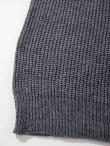 Áo thun dài tay dệt kim cổ tròn họa tiết tối giản, khóa kéo, kiểu dáng rộng rãi, thoải mái, hàng mới về mùa Thu/Đông của ANDREILEE, dành cho cả nam và nữ. - Xám - Xem 8