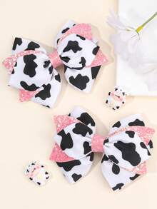 2 Stücke Haarbögen für Kleinkind Mädchen, Schwarz-Weiß Kuh Muster Haarbögen, glitzernde Schwalben-Schwanz Haarspangen, Haarstyling-Clips, Haar-Accessoires für Kinder und Teenager, geeignet für den täglichen Gebrauch, perfekte Geschenke für Kinder