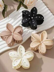 4 buc cleme de păr decorate cu stras kaki, potrivite pentru diverse coafuri și ocazii, cleme elegante cu gheare, accesorii de păr de iarnă, tip Clutch de păr la modă