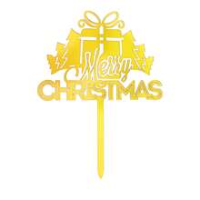 Decoración para tarta de Navidad 2026 "Feliz Navidad" en fuente cursiva, suministros de decoración para fiestas con tema navideño