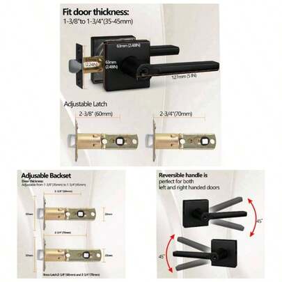 Keyed Entry Lever Lock In Matte Black Exterior Door HD1601 - DB - ET - 1P