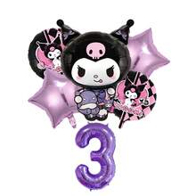 Suministros para fiestas de Sanrio, globos decorativos de fiesta de cumpleaños o aniversario con el diseño de Kuromi, decoración de escenario de fiesta de Kuromi, globos decorativos de fondo fotográfico de fiesta de Kuromi
