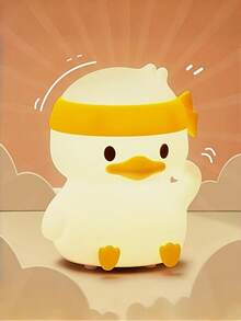 Luce notturna a forma di anatra con LED, cambia colore e dimmerabile, ricaricabile USB, adatta per camera da letto, design compatto, luce soffusa, molto adatta come regalo di Natale e Capodanno, portatile e facile da usare