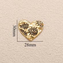 1pc Stainless Steel 18K Gold-Plated Fashion Heart, Palm, Moon, Star, Etc. Pendants Necklace Earrings DIY Jewelry Making Accessories Suitable For Women's Daily Wear Stainless Steel Pendants - Pendants - View 8