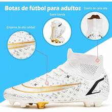 Bulamall Zapatos de Fútbol para Hombre, Profesionales Zapatillas de Deporte Adulta, Tacos de Fútbol para Entrenar al Aire Libre, Atletismo Interiores y Exteriores - Blanco-FG - Ver 11