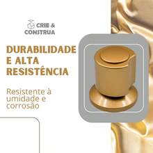 Crie e Construa Acabamento C-40 Classic Cores Especiais Para Registro de Pressão e Gaveta Universal base Deca Docol - Dourado - Visão 3