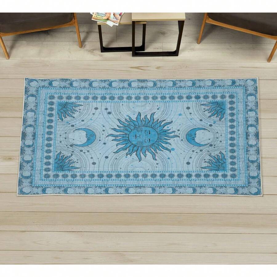 Retro Mid Century Abstract Pattern Rug On Ivory Background, Dark Orange And Reseda Green, 4' X 5' 5", Ideal For Bedroom, Dorm And Living Room - Langit Dalam - View 1