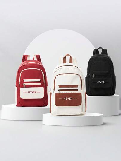 Popular Travel Laptop Backpack,14-15.6 Inch Extra Large School Backpacks Bookbag For Teen Boys And Girls, Contrast Color Girl Back Pack, Water Resistant Business Sturdy Computer Bag With With Computer Layer, 3 Colors Option, Back-To-School Gifts For Children