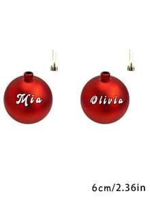 Boules de Noël personnalisées, Boules de Noël avec nom personnalisé, Boules de Noël, Décorations de Noël personnalisées, Boules de Noël avec nom de famille, Boules de Noël personnalisées pour le Père Noël secret/Ornements d'arbre de Noël avec nom personnalisé/Ornements avec nom personnalisé/Cadeaux de Noël pour la famille ou les amis, couleurs aléatoires