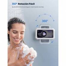 Soporte para Celular Ducha - 480 Rotation Bathroom Phone Holder Shower, Anti - Niebla, IPx6 Soporte Impermeable para Celular Regadera Bao Pared High Sensitive Touchscreen, para Celular 4 - - blanco - Ver 3