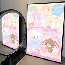 Sanrio 1 件无框 Sugarbunnies 动漫卡哇伊电影海报自粘艺术防水纸贴纸咖啡馆酒吧房间墙壁装饰 - 彩色 - 查看 3