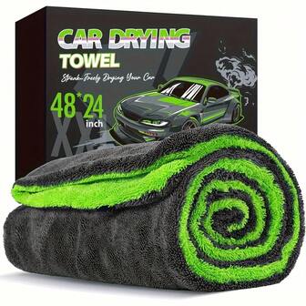 1200g Full Size SUV Truck Drying Towel - 40*40cm, Double-Sided Super Microfiber, Twisted Yarn Technology, High Absorbency And Anti-Scratch, Machine Washable, For Car Cleaning And Drying, Automotive Drying Towel, Vehicle Washing Accessory, Double-Sided Design, Highly Absorbent Fabric