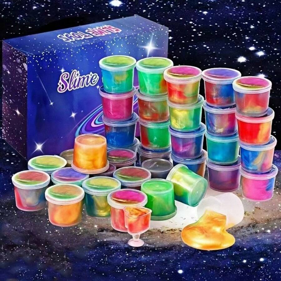 Starry Sky Slime, Beautiful, Elastic And Non-Sticky Starry Sky Slime Set, Gift Filler For Boys And Girls, Relieves Stress And Anxiety, Moisturizing, Super Soft Mud Toy - 4 - View 1