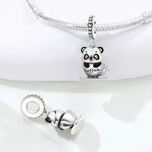 CYCUFF 1 件镀银饰品动物元素可爱熊猫串珠吊坠适用于原创手链项链 DIY 珠宝制作配饰女士礼物生日礼物