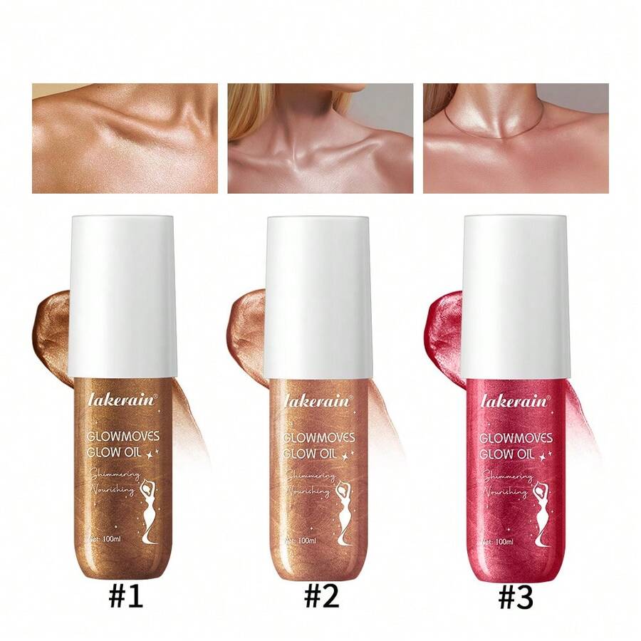 Lakerain Luminous Body Oil, Full Body Shimmer, Highlighter, Moisturizing And Nourishing Skin Body Oil - Nhiều màu - Xem 1