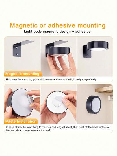 Magnetic LED Wand Verlichting Remote Control, Dimmable, Temperatures, Timer Function, Moderne Lamp Gallery, Stairwell, Corridor, Bedroom Picture Frame view 8