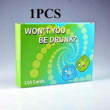 Adult Fun Drinking Game Card, Portable Party Not Drunk Card, Fantasy Green Spiral Design 110 Paper Accessories Suitable For Social Gathering Bars, Game Night Suitable For Over 18 Years Old - 1 - View 8