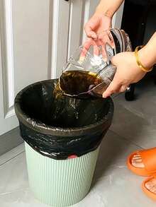 Bolsas de basura, bolsas de basura de cocina y hogar extra gruesas con cordón, bolsas de basura de baño, bolsas de basura desechables, bolsas de almacenamiento de cocina, bolsas de plástico para baño, cocina, oficina y restaurante para limpieza - Negro - Ver 3